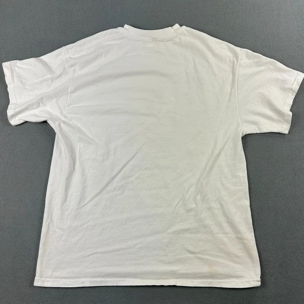 Vintage R Mullins‎ Shirt Mens Large Art Tee Western Coyote Single Stitch White - Picture 7 of 10